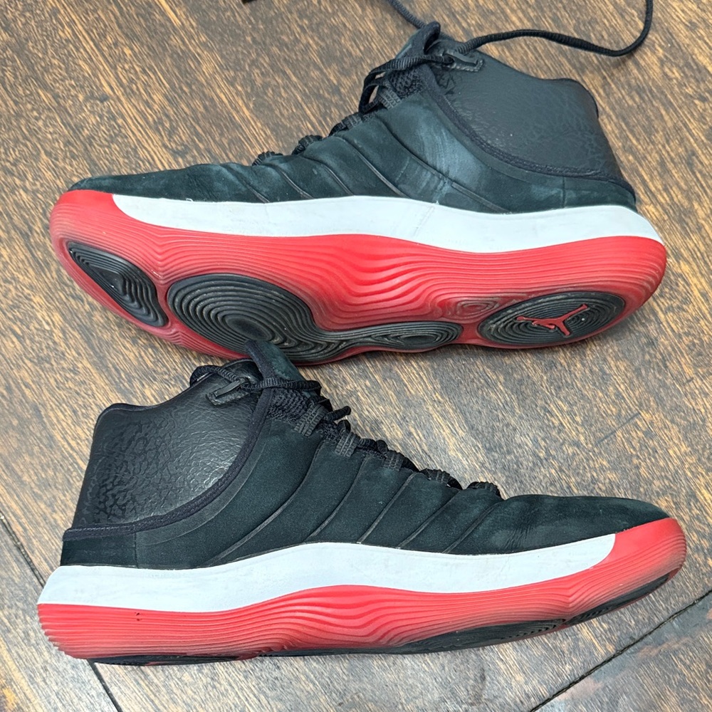 Jordan Men's Black and Red High-Top Sneakers- Super Fly 2017 - Picture 5 of 8